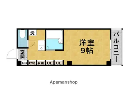 フェアエスト岡町(ワンルーム/2階)の間取り写真