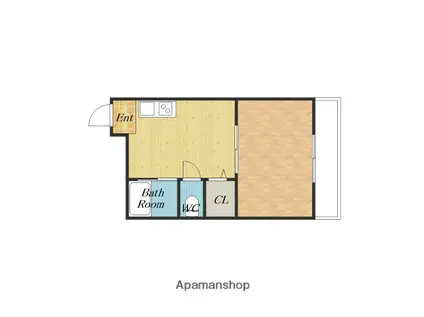 日新服部コーポ(1DK/1階)の間取り写真