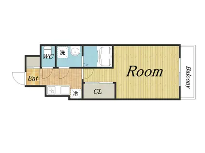 ATTIRANT西三国(1K/3階)の間取り写真