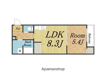 ディアコート曽根(1LDK/3階)の間取り写真