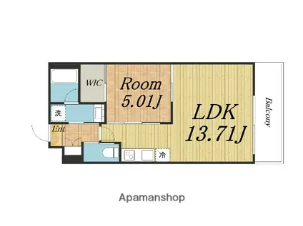 プレジオ三国ASIAN(1LDK/2階)の間取り写真