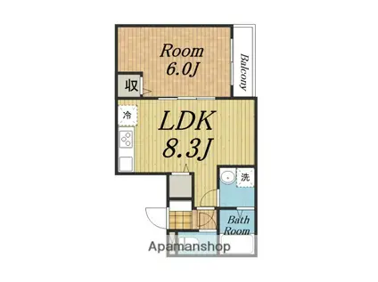 メゾンみけ(1LDK/3階)の間取り写真