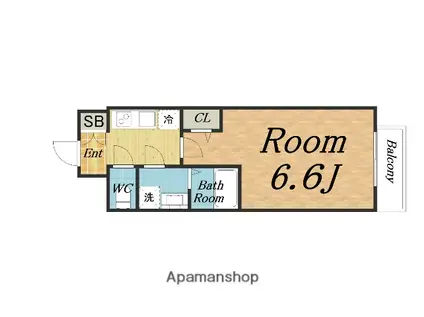 ファステート大阪グリーン(1K/9階)の間取り写真