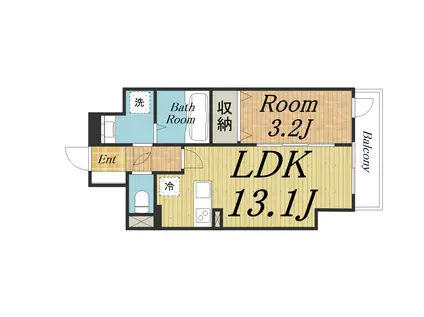 ECORO TOYONAKA(1LDK/9階)の間取り写真