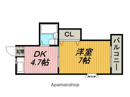 ロゼ幸町A棟(1DK/3階)の間取り写真