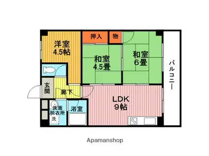 ハイツブルースカイ(3DK/3階)の間取り写真