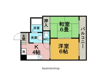 MJハイツ(2K/7階)の間取り写真