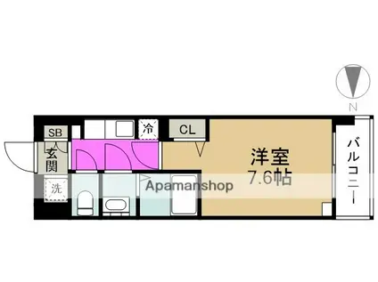 メゾン西梅田(1K/2階)の間取り写真