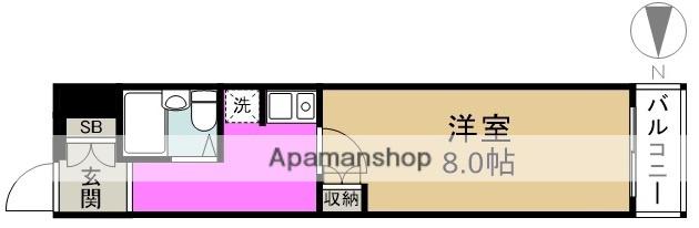 プレステル福島(1K/9階)の間取り写真