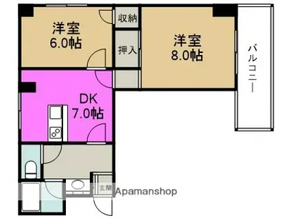 GM中之島(2DK/4階)の間取り写真