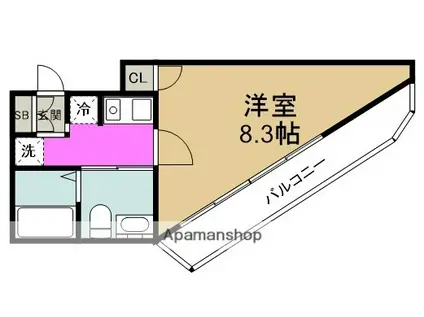 セイワパレス 堂島シティ(1K/7階)の間取り写真