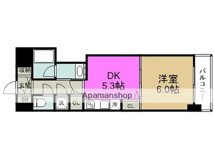 クリーデンス福島(1DK/7階)の間取り写真