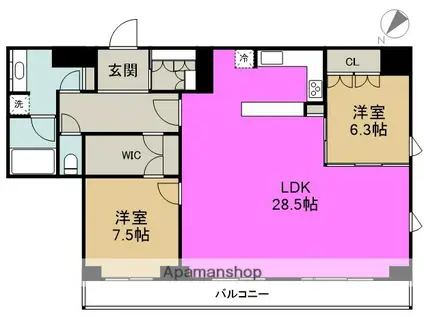 リバーサイドタワー中之島(2LDK/29階)の間取り写真