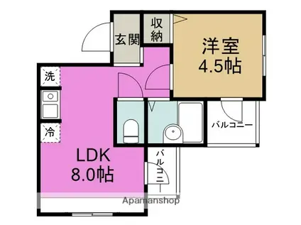 マ・メゾン鷺洲(1DK/2階)の間取り写真