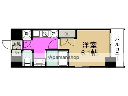 ジュネーゼ梅田北プラウディア(1K/2階)の間取り写真