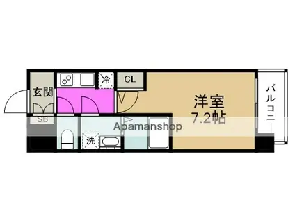 アドバンス西梅田Ⅲエミネンス(1K/5階)の間取り写真