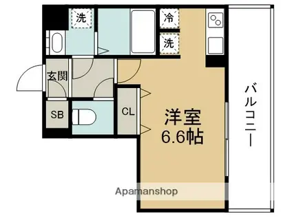 ベクス福島(1K/8階)の間取り写真