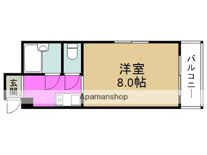 ウィルマンション(1K/3階)の間取り写真