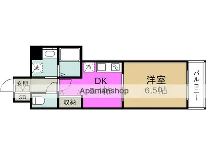 アパートメント玉川(1DK/6階)の間取り写真