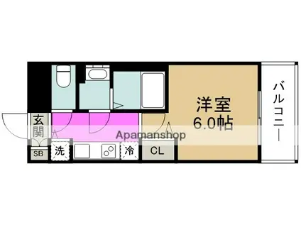 プレサンス福島ニューゲート(1K/7階)の間取り写真