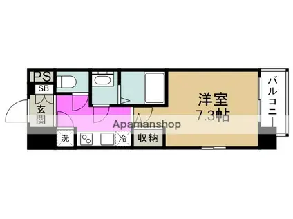 レジュールアッシュ福島キューズ(1K/2階)の間取り写真