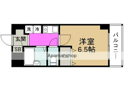 北梅田サニーアパートメント(1K/6階)の間取り写真