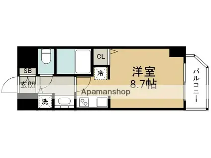 レジデンス 福島2(1K/3階)の間取り写真