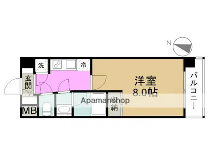 スプランディッド3(1K/6階)の間取り写真