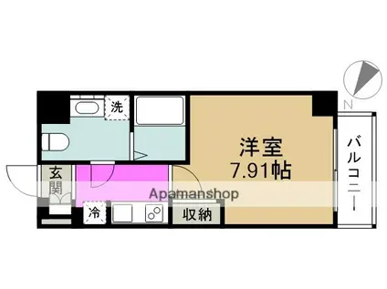 ウインズコート西梅田Ⅱ(1K/1階)の間取り写真