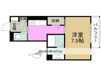 エストドミール野田(1K/2階)の間取り写真