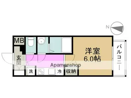 プレサンス大阪ゲートシティ(1K/12階)の間取り写真