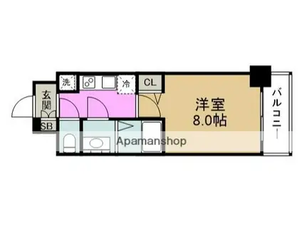 ディクス福島レジデンス(1K/6階)の間取り写真