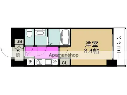 ディクス福島レジデンス(1K/11階)の間取り写真