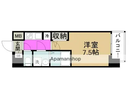 S-RESIDENCE福島GRANDE(1K/10階)の間取り写真