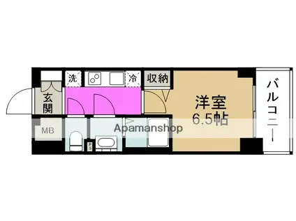 プレサンス福島ミッドエル(1K/3階)の間取り写真