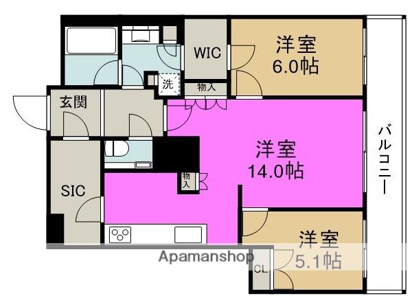 ザ・タワー大阪(2SLDK/16階)の間取り写真