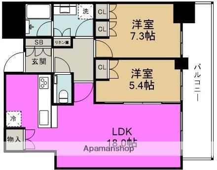グランドメゾン新梅田タワー THE CLUB RESIDENCE(2LDK/27階)の間取り写真