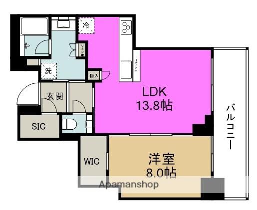 グランドメゾン新梅田タワー THE CLUB RESIDENCE(1LDK/19階)の間取り写真