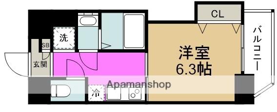 LUXE福島(1K/7階)の間取り写真