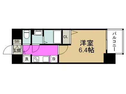 エスリード大阪STATION(1K/4階)の間取り写真