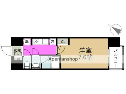 スプランディッド中之島DUE(1K/5階)の間取り写真