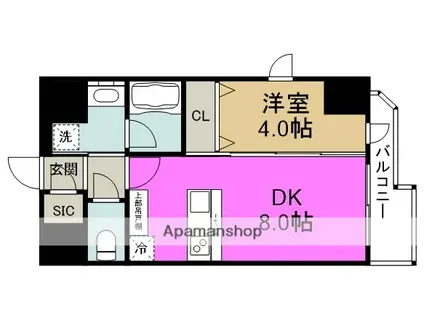 エステムコート大阪福島ルアーナ(1DK/2階)の間取り写真