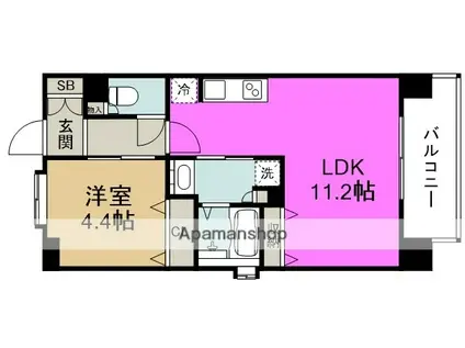 GLUCKMAISON/S-EBIE XI(1LDK/6階)の間取り写真