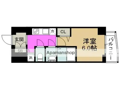 エスリードレジデンス大阪福島フロント(1K/10階)の間取り写真