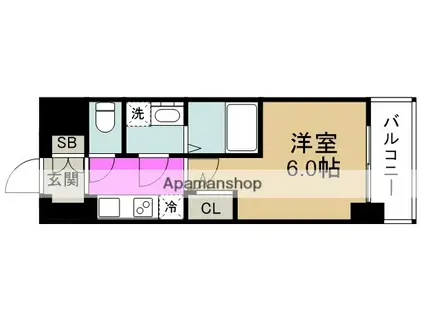 エスリードレジデンス梅田マークス(1K/9階)の間取り写真