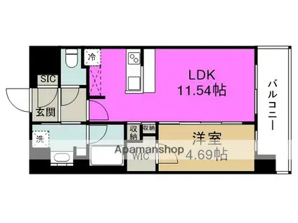 CASA REGULUS FUKUSHIMA NODA(1LDK/2階)の間取り写真