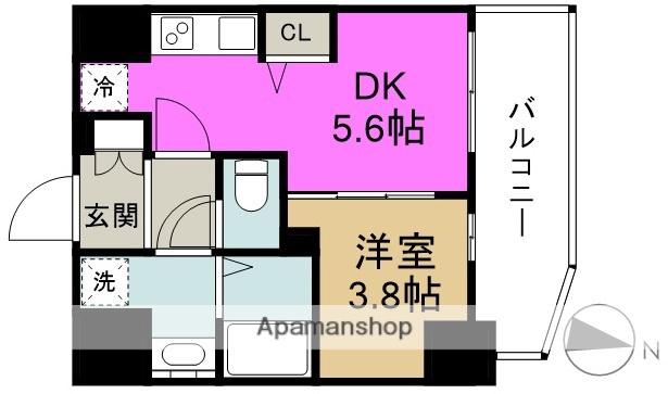 リヴェント福島野田(1DK/14階)の間取り写真