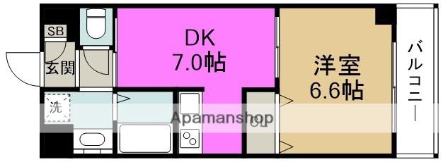 SANCTUM福島(1DK/2階)の間取り写真