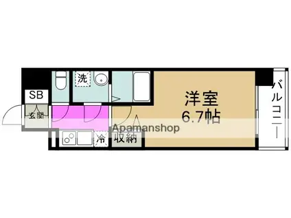 CRESTTAPP野田(1K/3階)の間取り写真