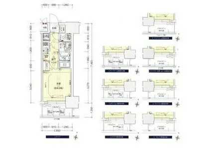 プレサンス塚本駅前(1K/7階)の間取り写真